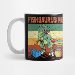 Vintage Fishsaurus Rex Saurus Fishing Hobby Mug